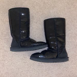 Size 7 Black sequin Ugg boots